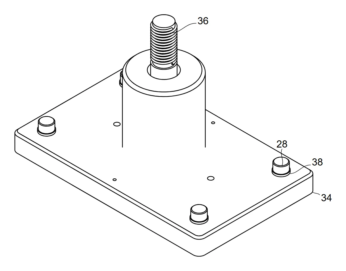 View of a bracket from the 3D model with full detail: holes, fillets, threads and screws