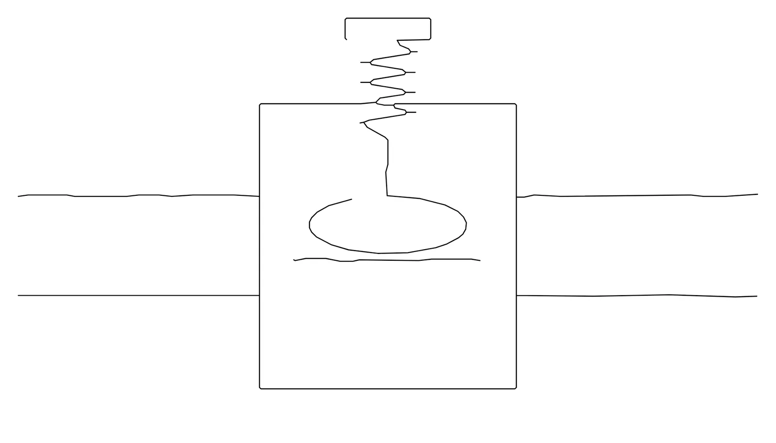 The same sketch after the eraser: the stray marks have been removed from the line drawing